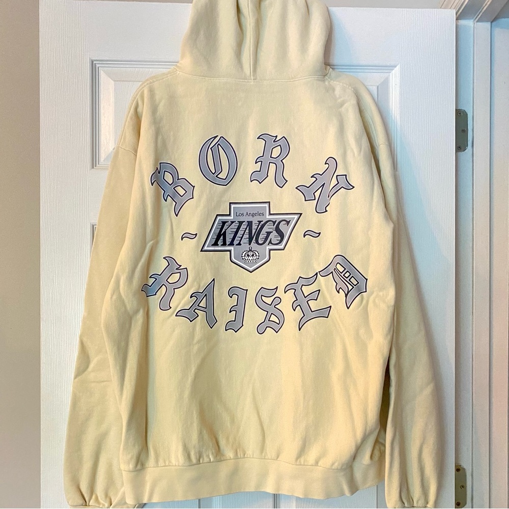 NWT, NIB Limited Edition Men’a Born X Raised x LA Kings Rocker Cream Hoodie